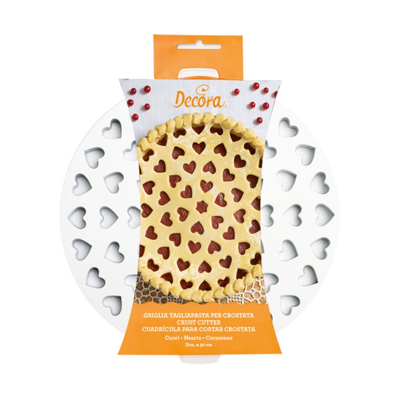 Decora Griglia Tagliapasta Crostate Cuori cm. 30