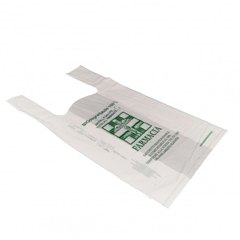 Shoppers Compostabili Farmacia cm. 23+12X40 gr.5  Pz 1000