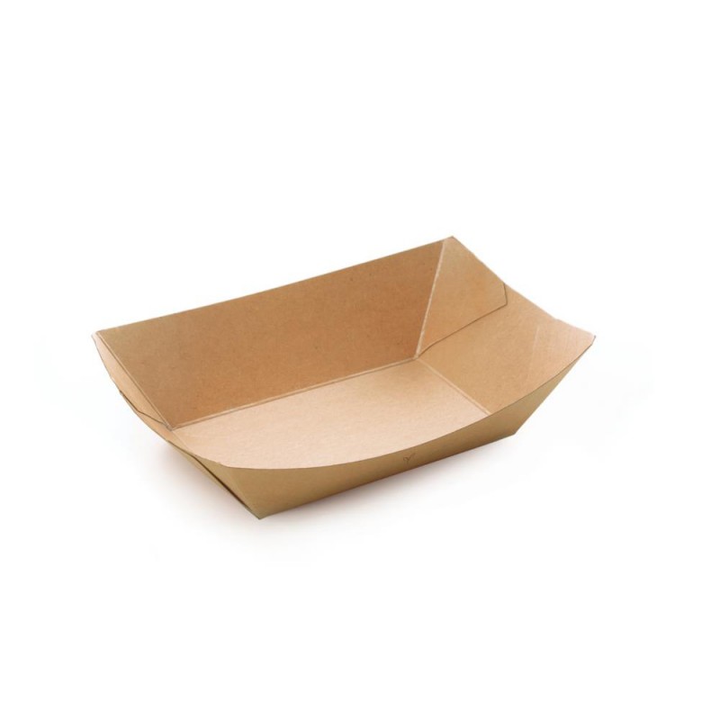 Vaschette Barchette Kraft-PLA cm.15X11h4 ml.400 Pezzi 50 ( 580503 )