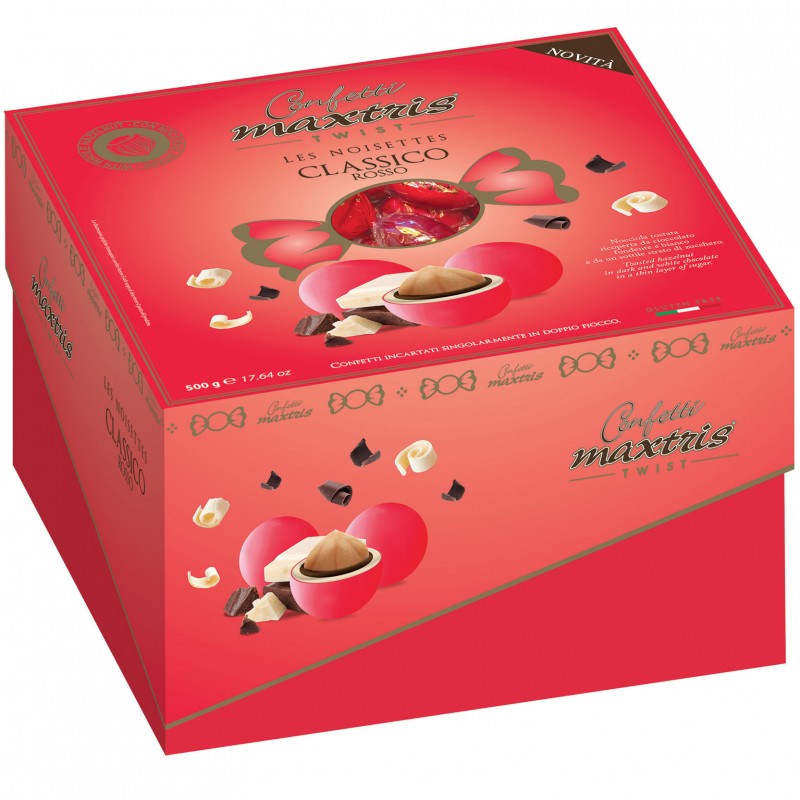 Confetti Maxtris - Cadeaux Twist Ciocomandorla Rossi gr.500