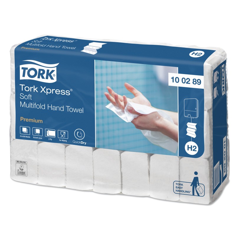 Tork Xpress Asciugamani 2 Veli Soft Premium da 150 Fogli - Imballo