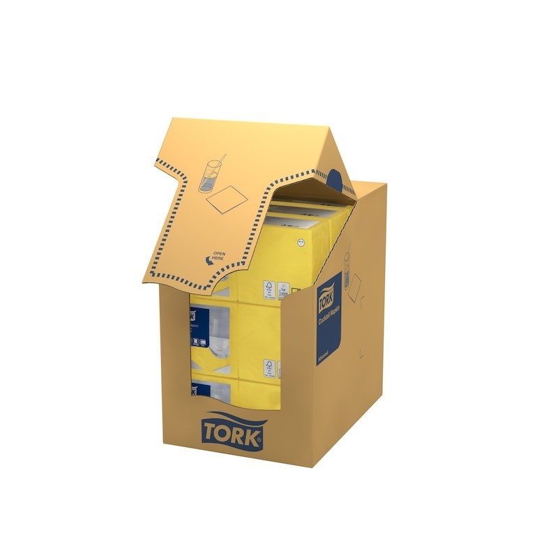 Tork Tovagliolo Cocktail 2 Veli cm. 24x24 da 200 Fogli - Giallo
