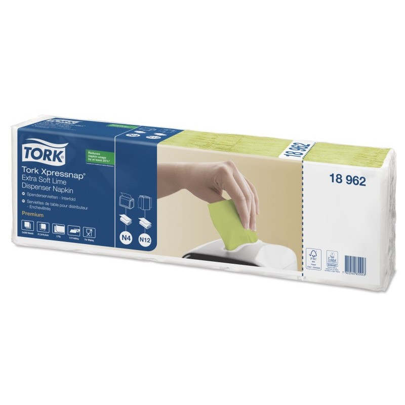 Tork Xpressnap Tovagliolo ExtraSoft 5 cf. da 200 Fogli Lime