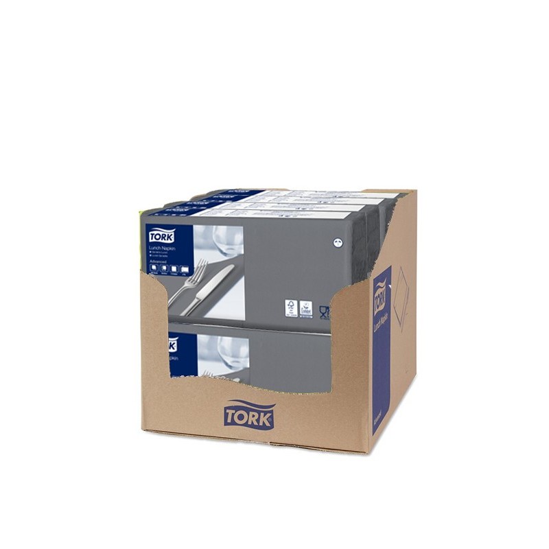 Tovagliolo Tork Lunch 2 Veli cm. 33x33 da 200 Fogli Antracite