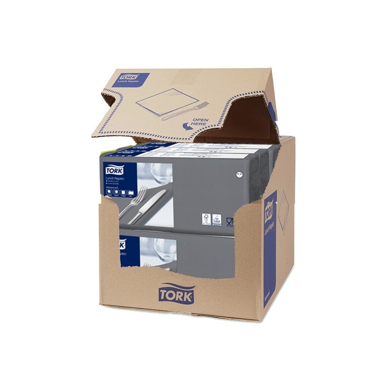 Tovagliolo Tork Lunch 2 Veli cm. 33x33 da 200 Fogli Antracite