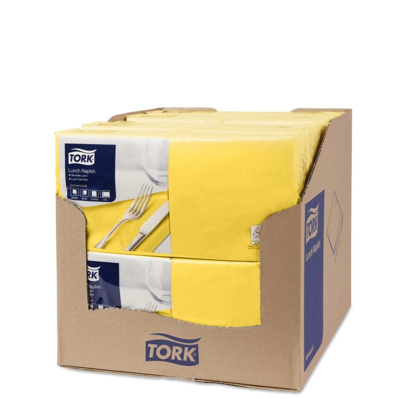 Tovagliolo Tork Lunch 2 Veli cm. 33x33 da 200 Fogli Giallo