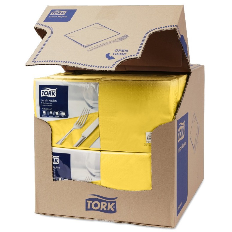 Tovagliolo Tork Lunch 2 Veli cm. 33x33 da 200 Fogli Giallo