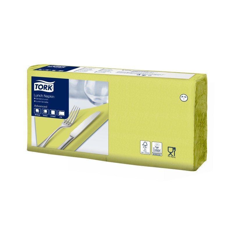 Tovagliolo Tork Lunch 2 Veli cm. 33x33 da 200 Fogli Lime
