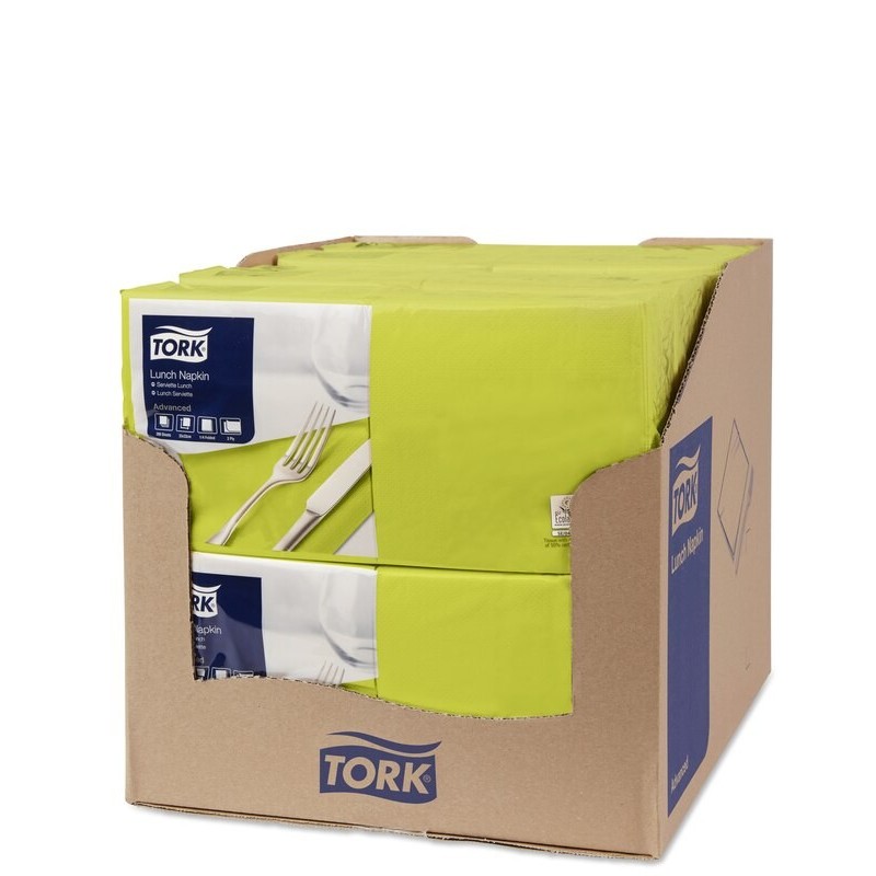 Tovagliolo Tork Lunch 2 Veli cm. 33x33 da 200 Fogli Lime