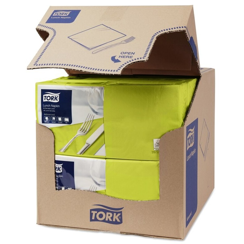 Tovagliolo Tork Lunch 2 Veli cm. 33x33 da 200 Fogli Lime