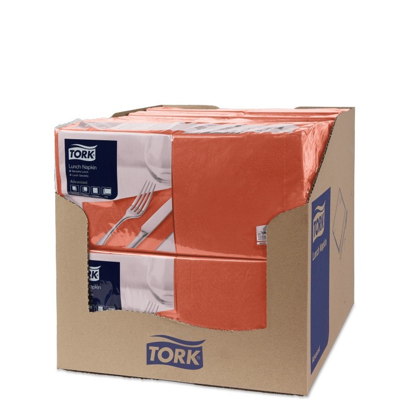 Tovagliolo Tork Lunch 2 Veli cm. 33x33 da 200 Fogli Terracotta