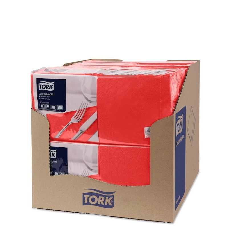 Tovagliolo Tork Lunch 2 Veli cm. 33x33 da 200 Fogli Rosso