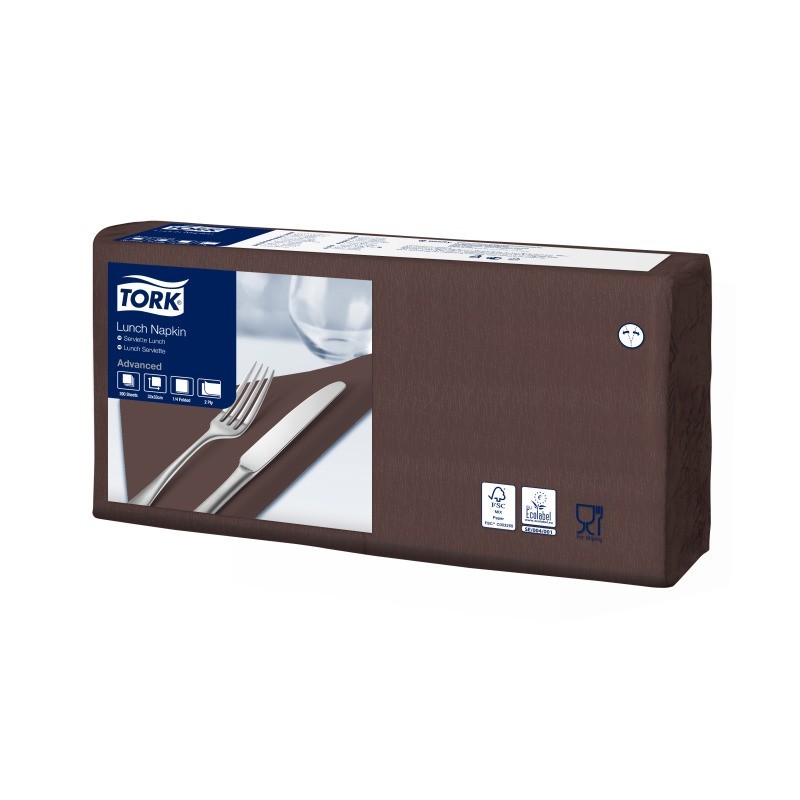 Tovagliolo Tork Lunch 2 Veli cm. 33x33 da 200 Fogli Marrone