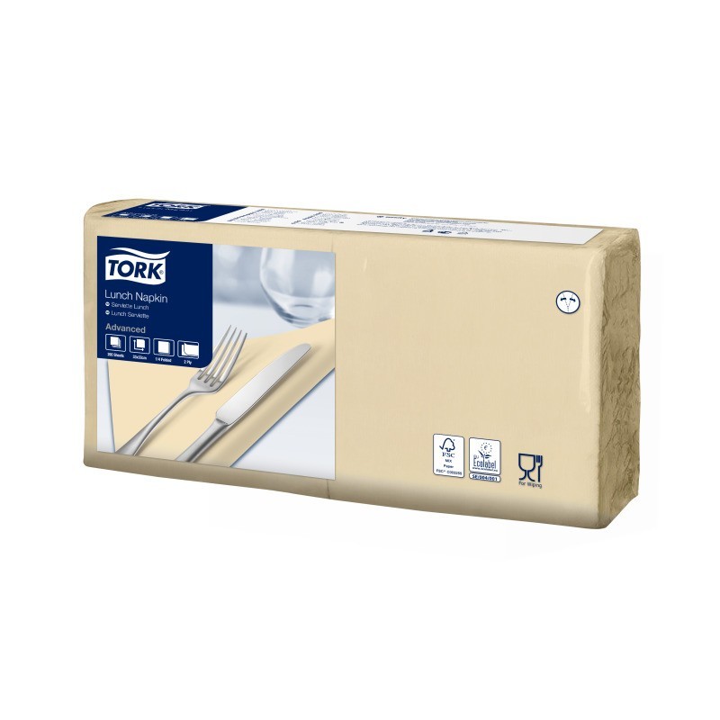 Tovagliolo Tork Lunch 2 Veli cm. 33x33 da 200 Fogli Sabbia