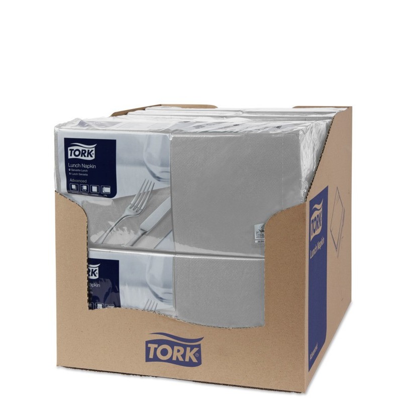 Tovagliolo Tork Lunch 2 Veli cm. 33x33 da 200 Fogli Grigio