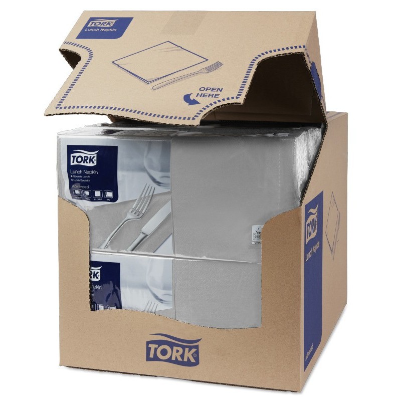 Tovagliolo Tork Lunch 2 Veli cm. 33x33 da 200 Fogli Grigio