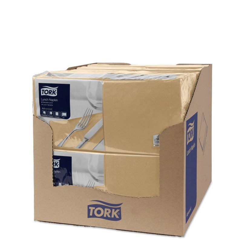 Tovagliolo Tork Lunch 2 Veli cm. 33x33 da 200 Fogli Nocciola