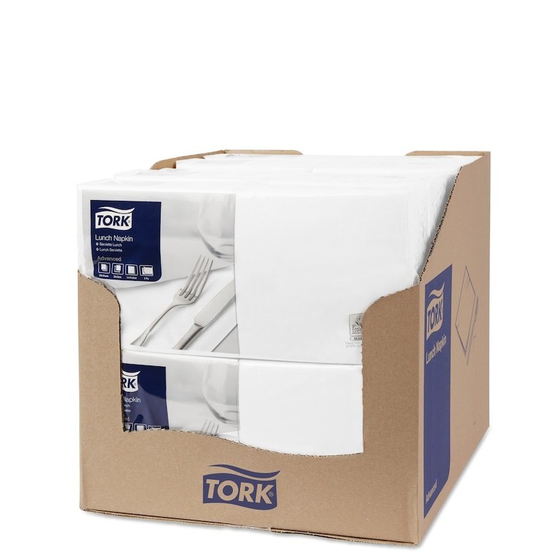 Tovagliolo Tork Lunch 2 Veli cm. 33x33 da 200 Fogli Bianco