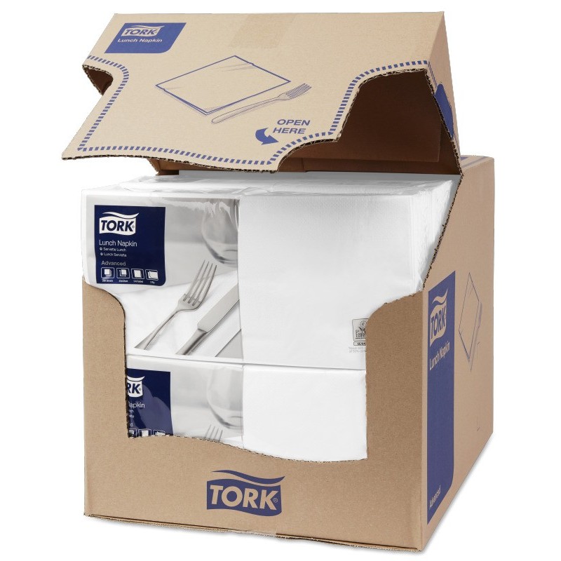 Tovagliolo Tork Lunch 2 Veli cm. 33x33 da 200 Fogli Bianco