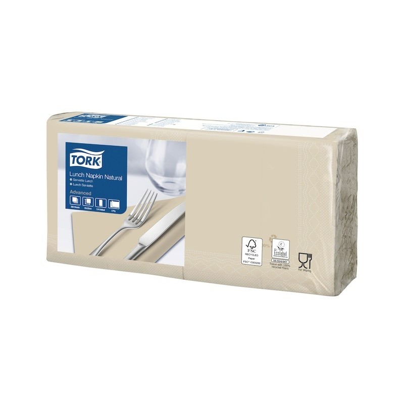 Tovagliolo Tork Lunch 2 Veli cm. 33x33 da 200 Fogli Natural