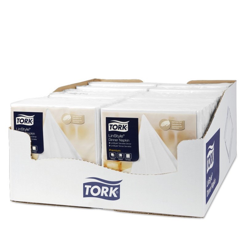 Tork Premium LinStyle Tovagliolo Dinner cm. 39x39 da 50 da Fogli Bianco