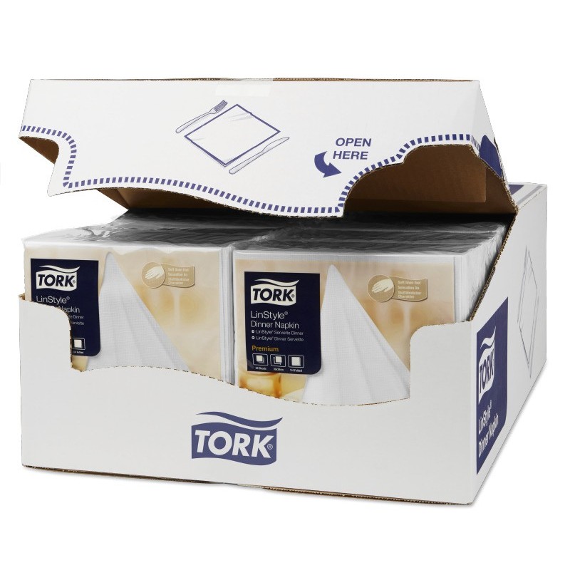 Tork Premium LinStyle Tovagliolo Dinner cm. 39x39 da 50 da Fogli Bianco