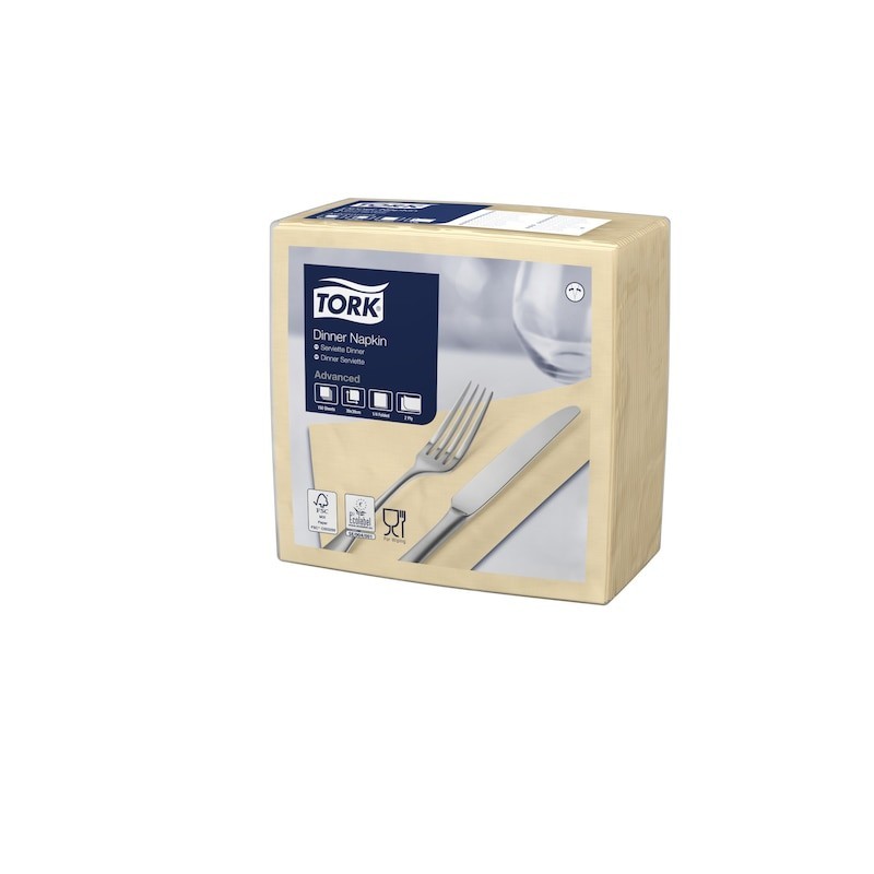 Tovagliolo Tork Dinner 2 Veli cm. 39x39 da 150 Fogli Crema