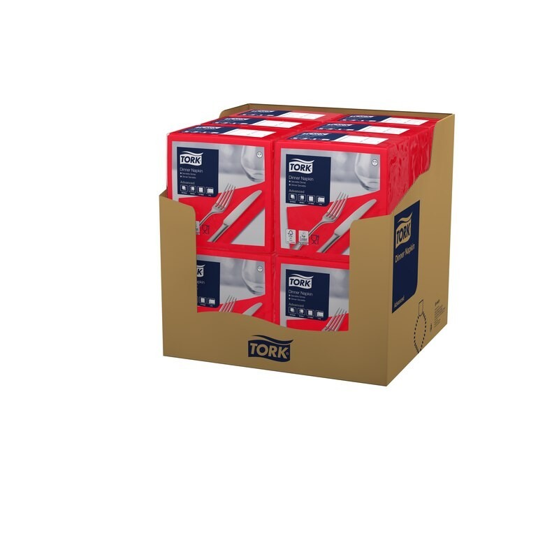 Tovagliolo Tork Dinner 2 Veli cm. 39x39 da 150 Fogli Rosso