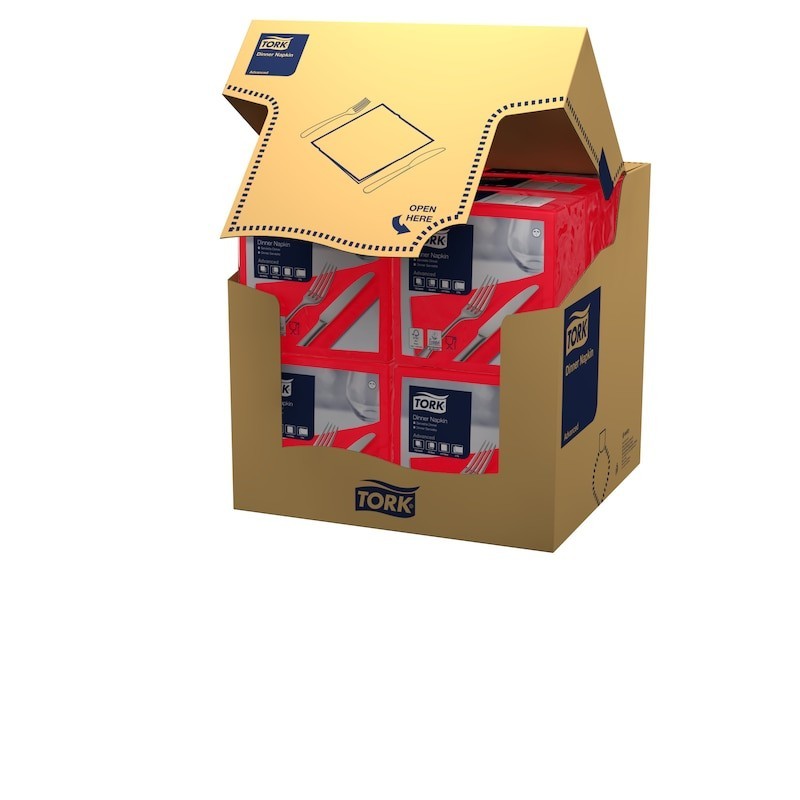 Tovagliolo Tork Dinner 2 Veli cm. 39x39 da 150 Fogli Rosso