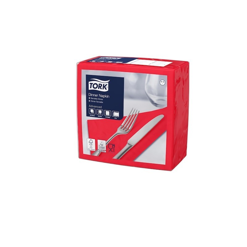 Tovagliolo Tork Dinner 2 Veli cm. 39x39 da 150 Fogli Rosso