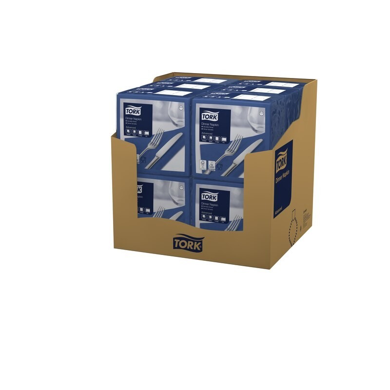 Tovagliolo Tork Dinner 2 Veli cm. 39x39 da 150 Fogli Blu Scuro
