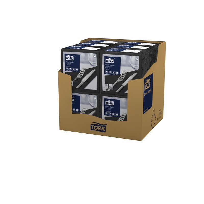 Tovagliolo Tork Dinner 2 Veli cm. 39x39 da 150 Fogli Nero