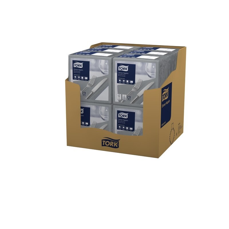 Tovagliolo Tork Dinner 2 Veli cm. 39x39 da 150 Fogli Grigio