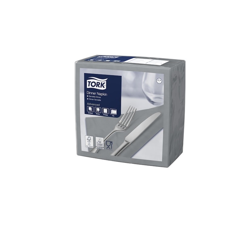 Tovagliolo Tork Dinner 2 Veli cm. 39x39 da 150 Fogli Grigio