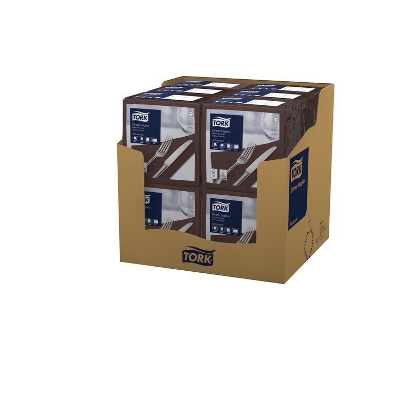 Tovagliolo Tork Dinner 2 Veli cm. 39x39 da 150 Fogli Marrone