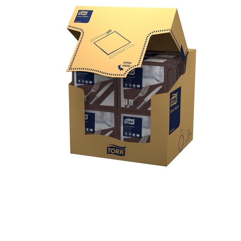 Tovagliolo Tork Dinner 2 Veli cm. 39x39 da 150 Fogli Marrone