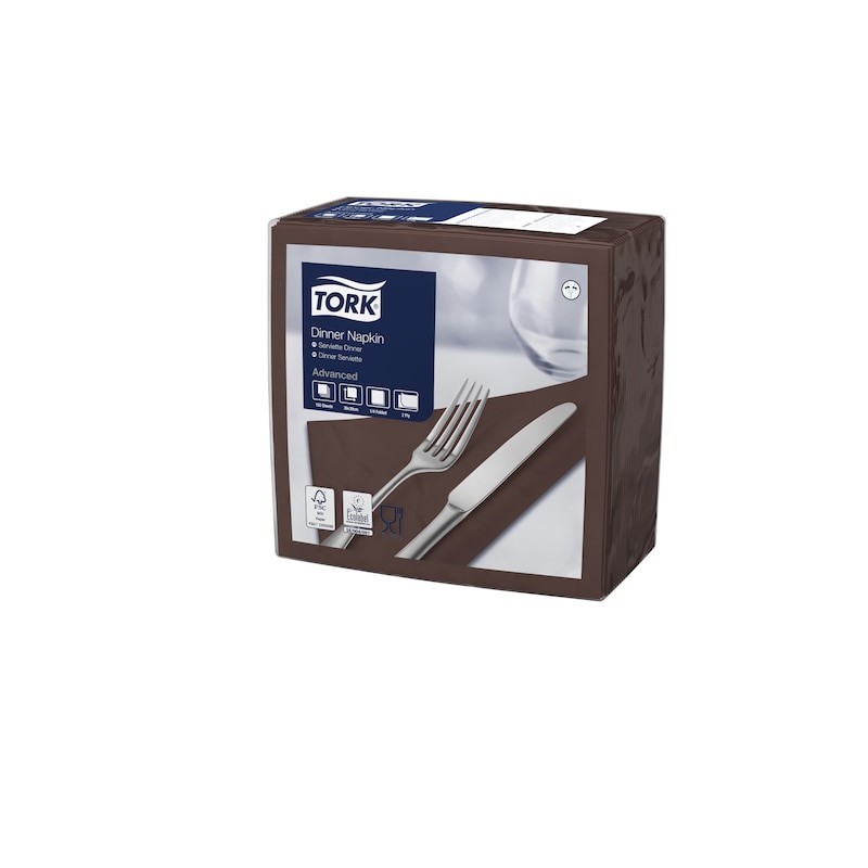 Tovagliolo Tork Dinner 2 Veli cm. 39x39 da 150 Fogli Marrone