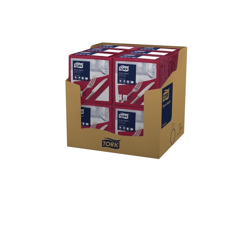 Tovagliolo Tork Dinner 2 Veli cm. 39x39 da 150 Fogli Bordeaux