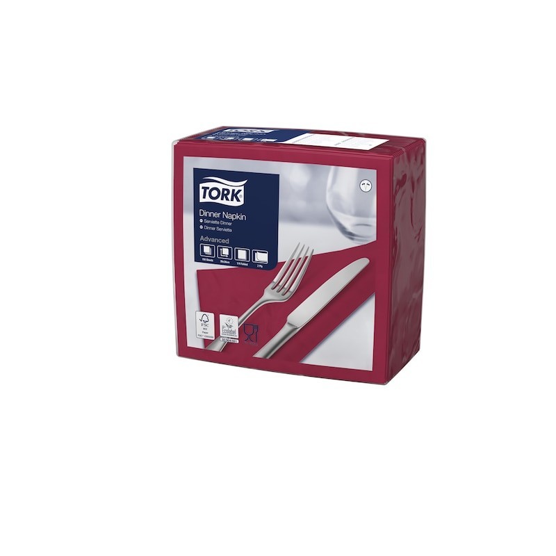 Tovagliolo Tork Dinner 2 Veli cm. 39x39 da 150 Fogli Bordeaux