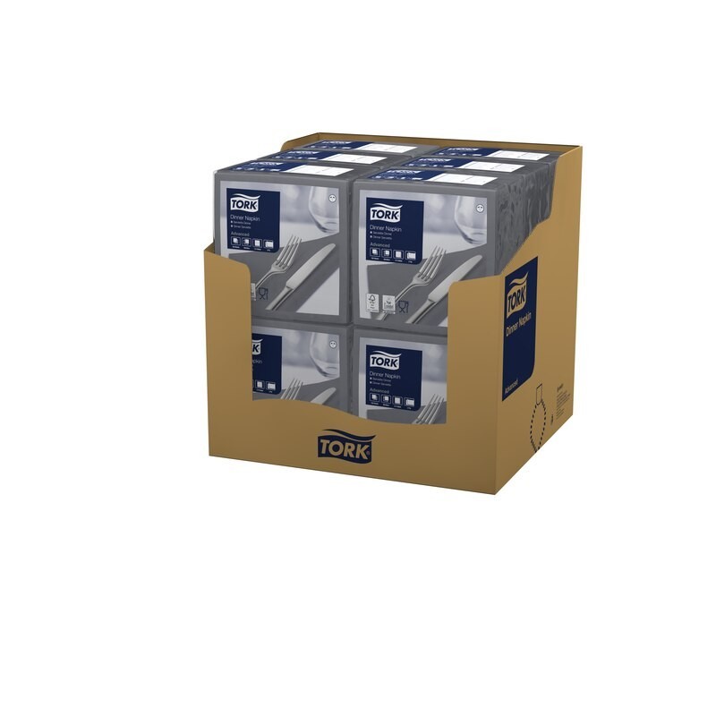 Tovagliolo Tork Dinner 2 Veli cm. 39x39 da 150 Fogli Antracite