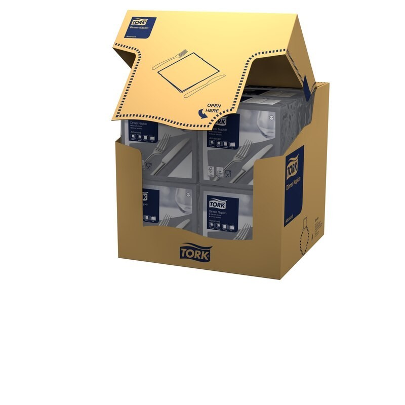 Tovagliolo Tork Dinner 2 Veli cm. 39x39 da 150 Fogli Antracite