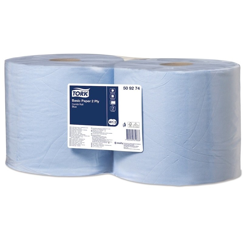 Tork Carta 2 Veli per asciugatura 2x800 strappi Blu/Bianc